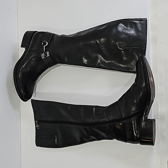 Via Spiga Kali Women's Tall Black  leather riding boots, Size 5.5 low heel - Picture 6 of 13